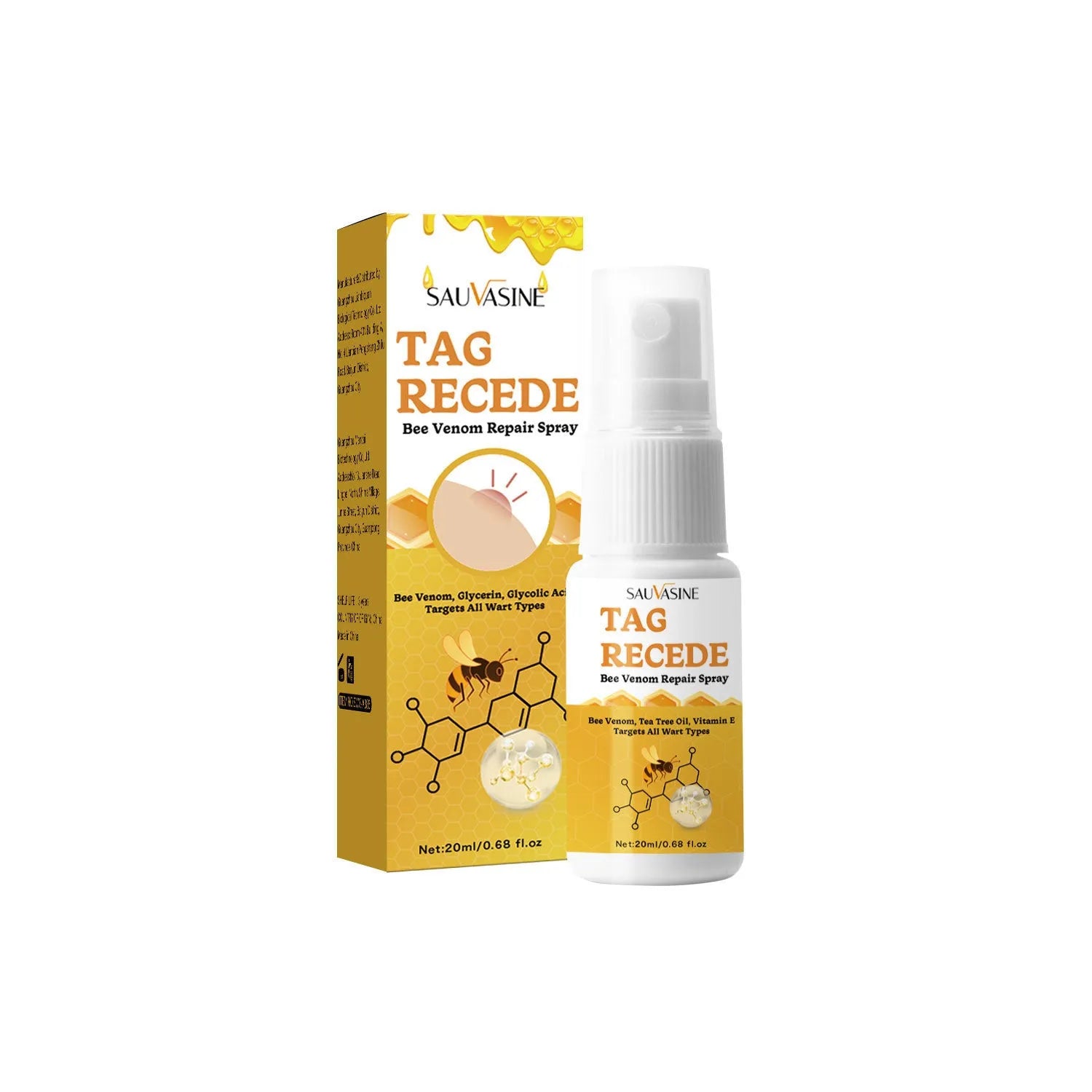 20ml bee wart treatment spray bottle for skin moles and warts