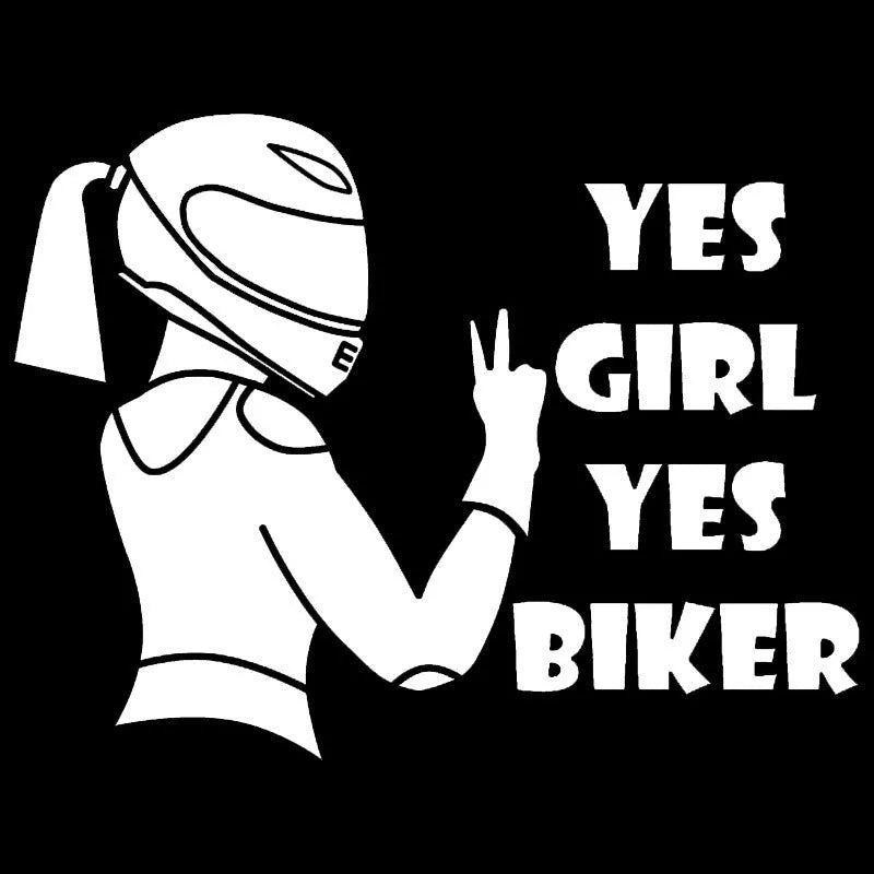 Cool Girl Rider waterproof car sticker showing female character artwork