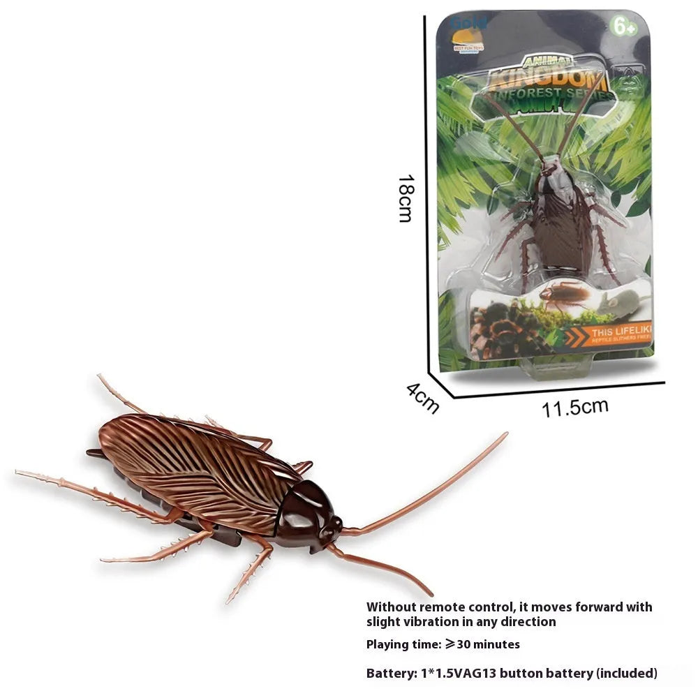 Electric vibrating walking insect simulation toy for cats and dogs in plastic cockroach, dragonfly, tarantula, or mouse styles.