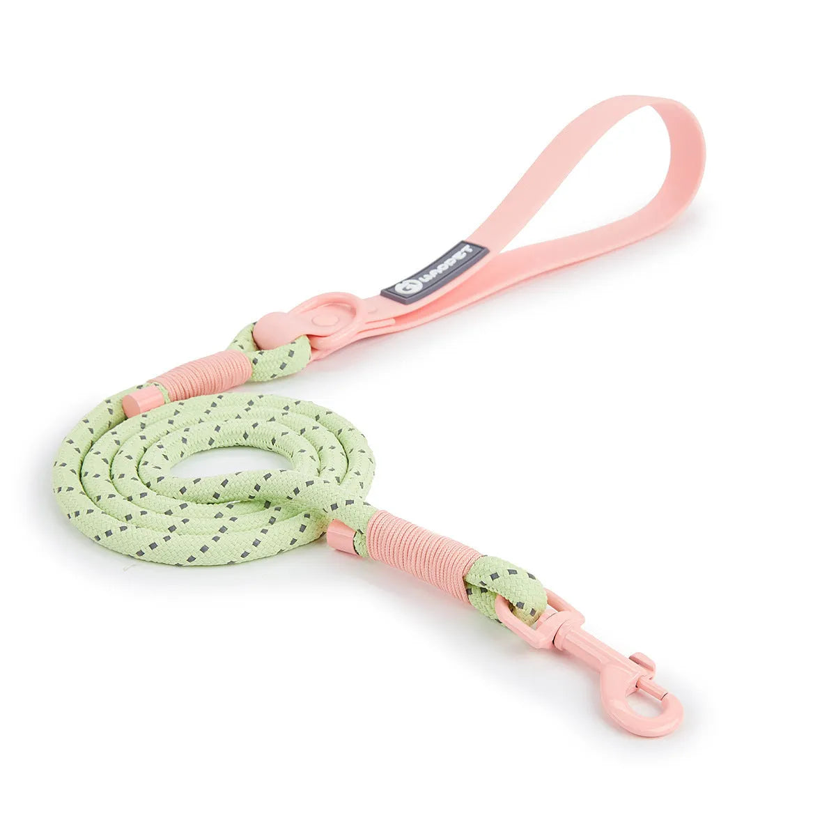 Solid colour PVC dog hand holding rope in dark red purple yellow and taoyao green options