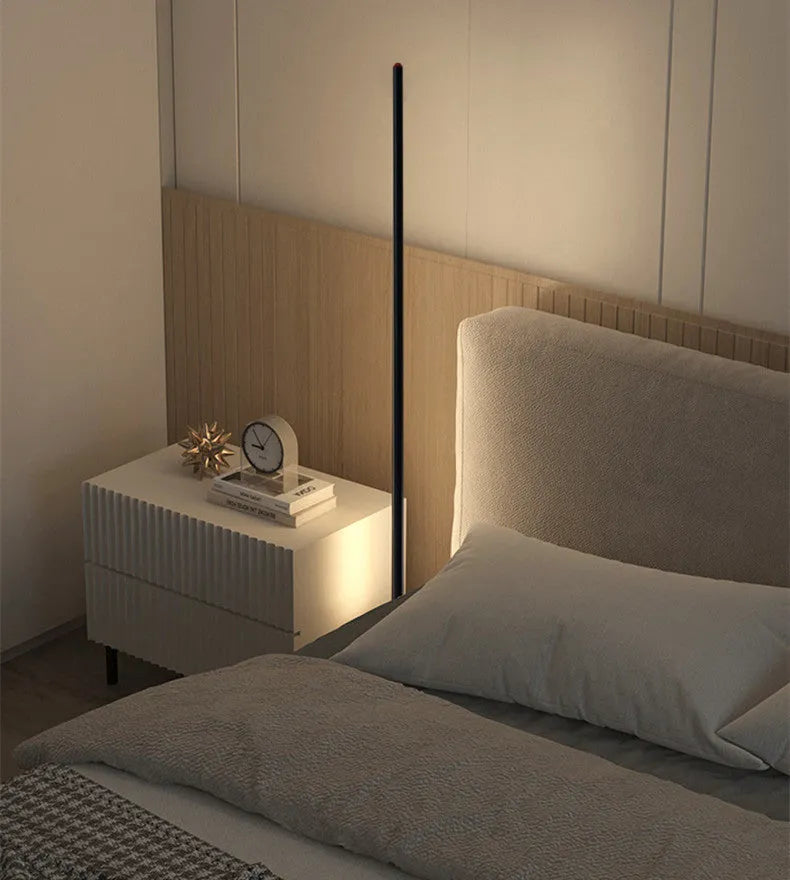 Vertical aluminium alloy floor lamp with modern simple design in three size options