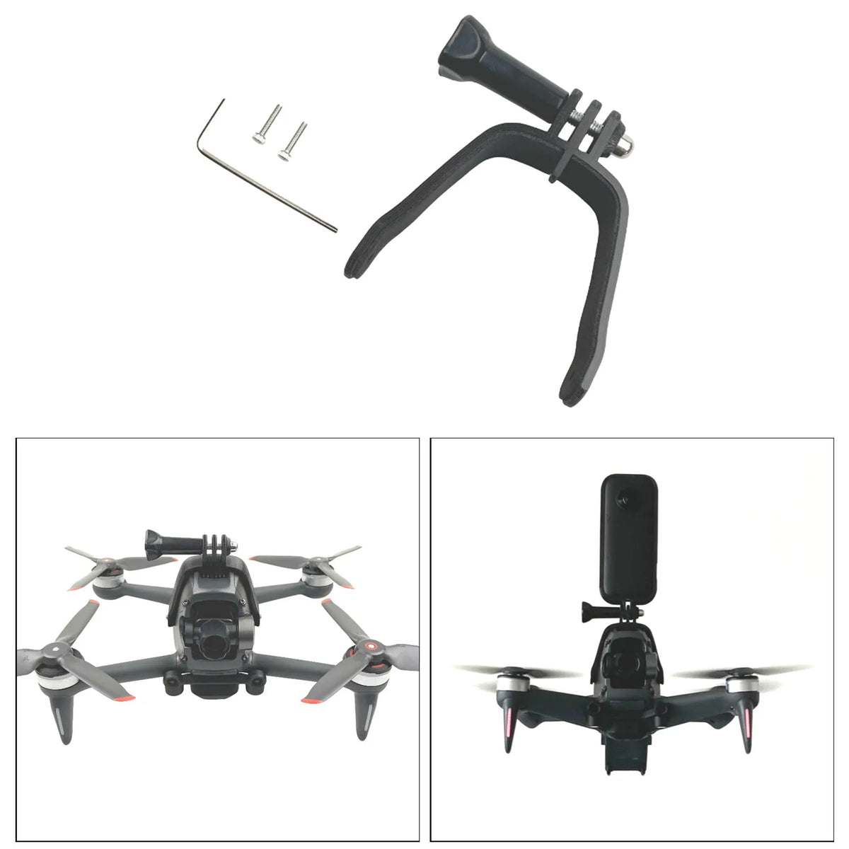 3D-printed GoPro expansion bracket for FPV drone panoramic camera mounting