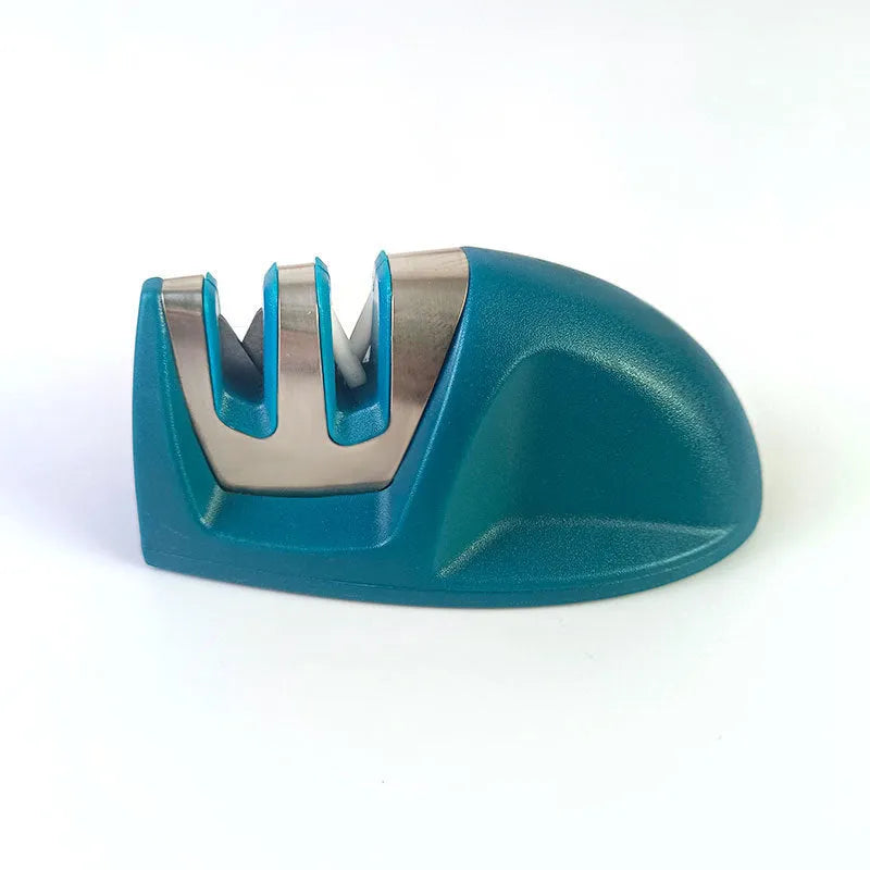 Mini two-stage knife sharpener in PP and 201 stainless steel, mouse-shaped, shown in one of ten colour options.
