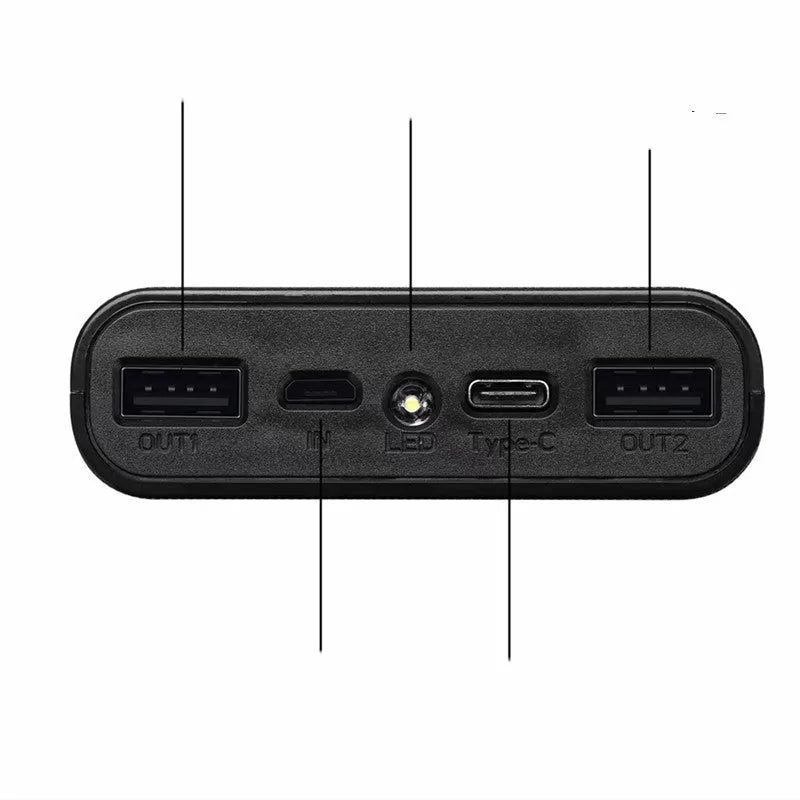 Digital display power bank spring kit showing multiple USB ports and status display