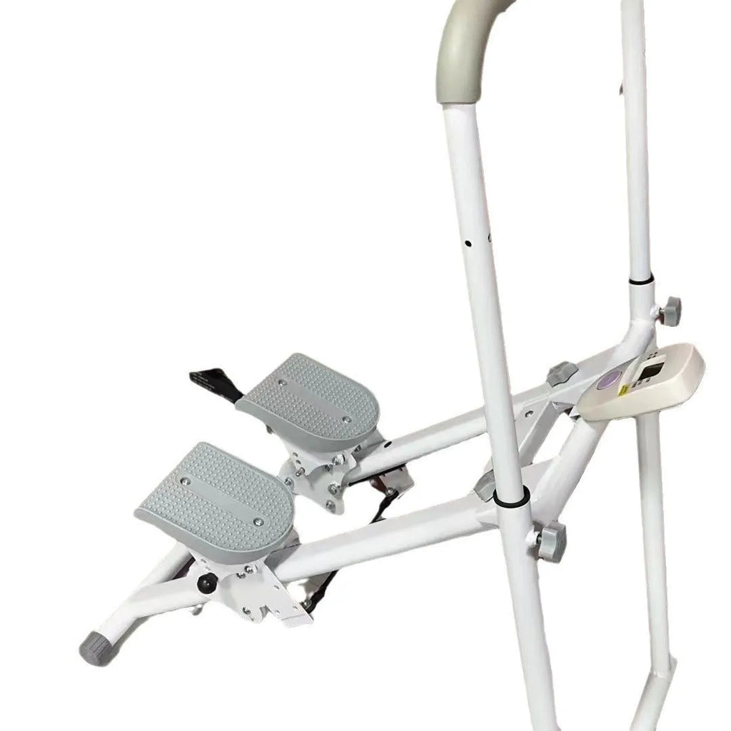 Starlight white foldable multi-function treadmill and climbing frame for home fitness with 1000-day motor