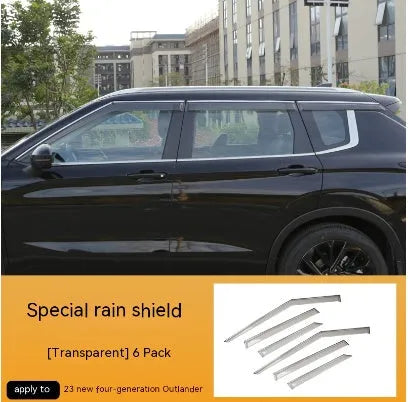 2023 Mitsubishi Outlander window deflectors in engineering plastic, black and translucent options