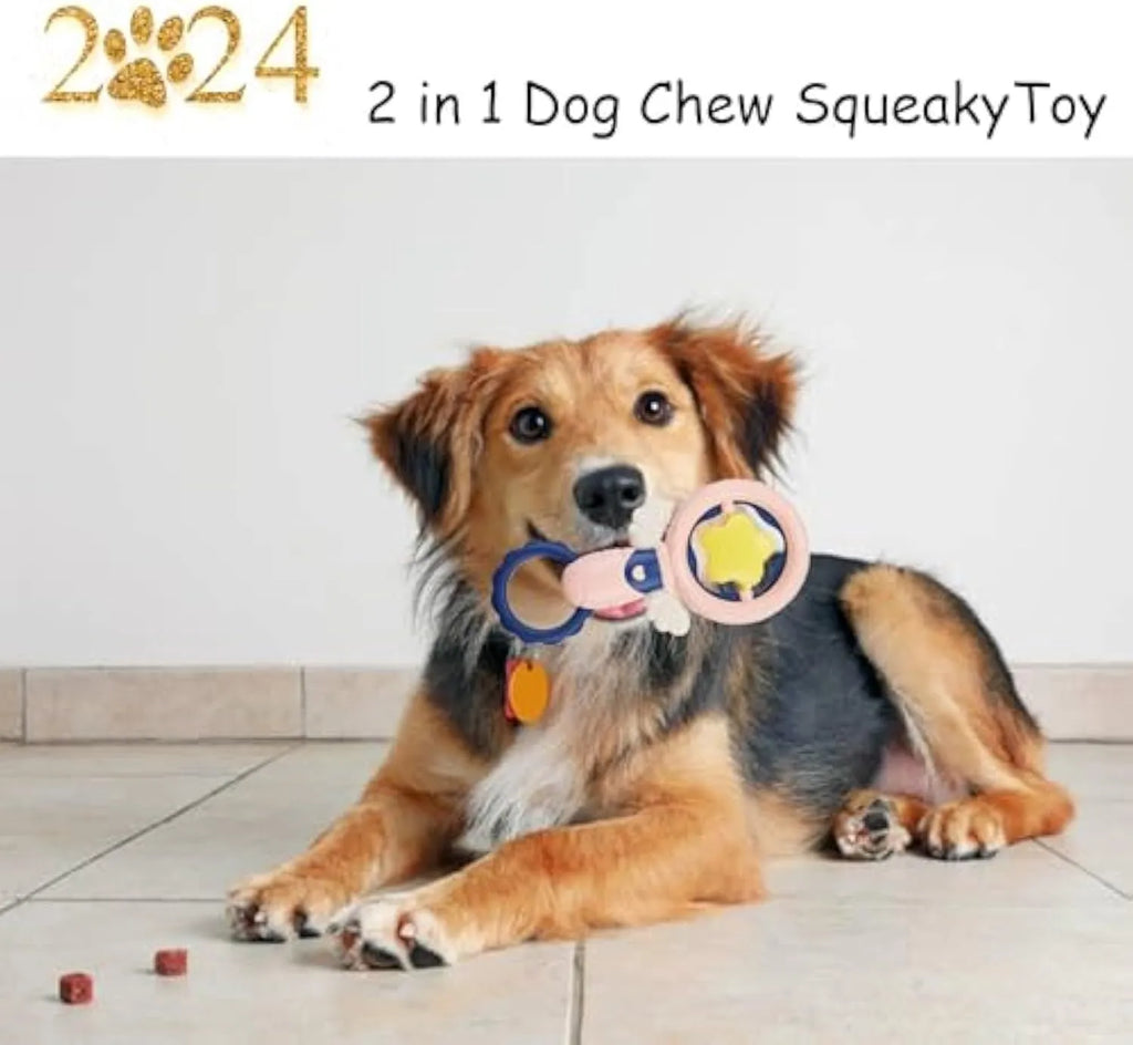 Large pink dog chew toys with textured dental cleaning surfaces and anti-swallow ring design