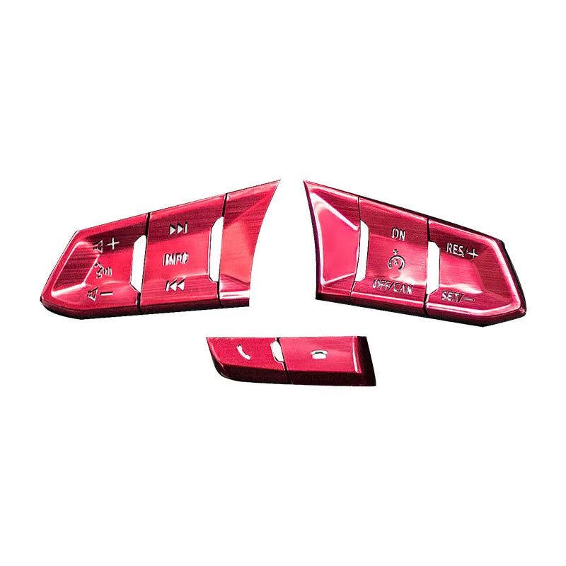 Atz aluminium alloy decorative sticker set for car steering wheel buttons and interior customisation