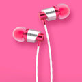 Wired in-ear gaming headphones with microphone in black, blue, and red colour options showing 3.5mm plug