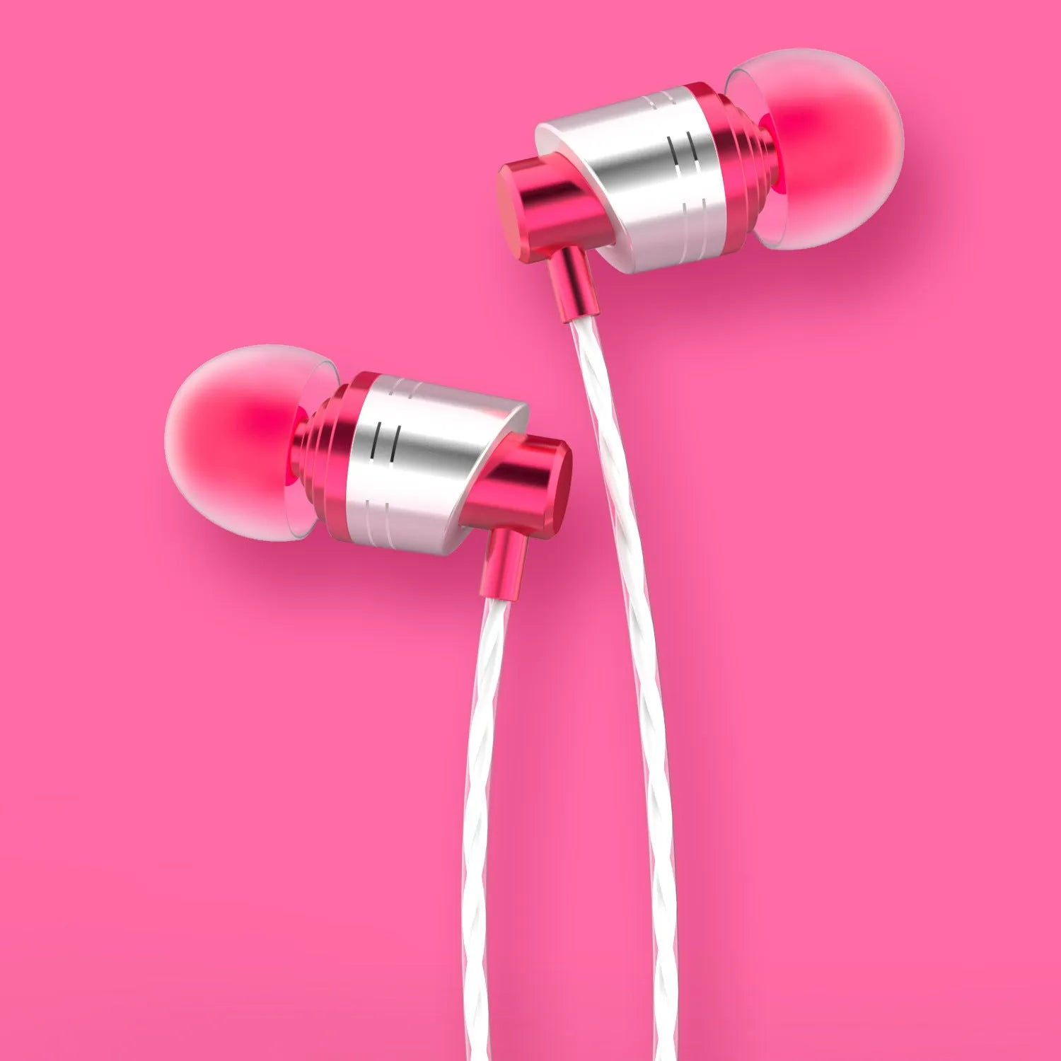 Wired in-ear gaming headphones with microphone in black, blue, and red colour options showing 3.5mm plug