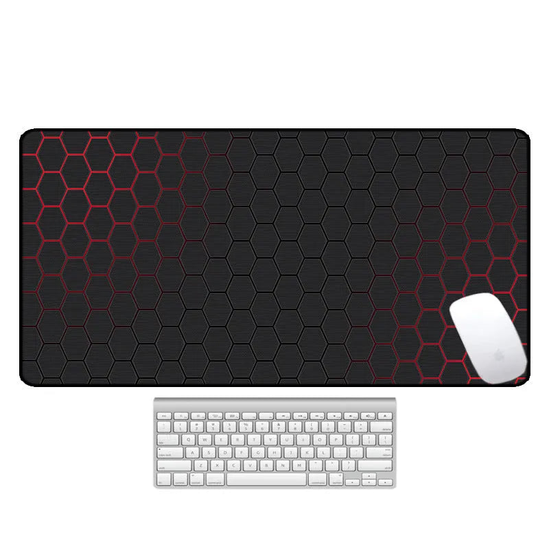 Large natural rubber computer desk pad with non-slip backing showing one of seven pattern options