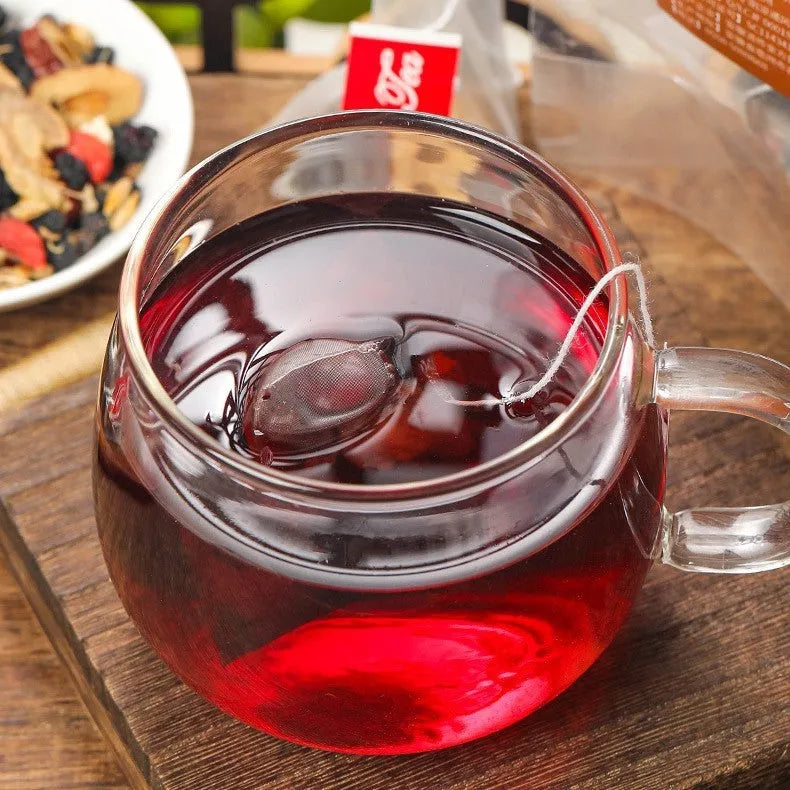 Ginseng Black Wolfberry Tea package with 40 individual 5g tea sachets, total 200g