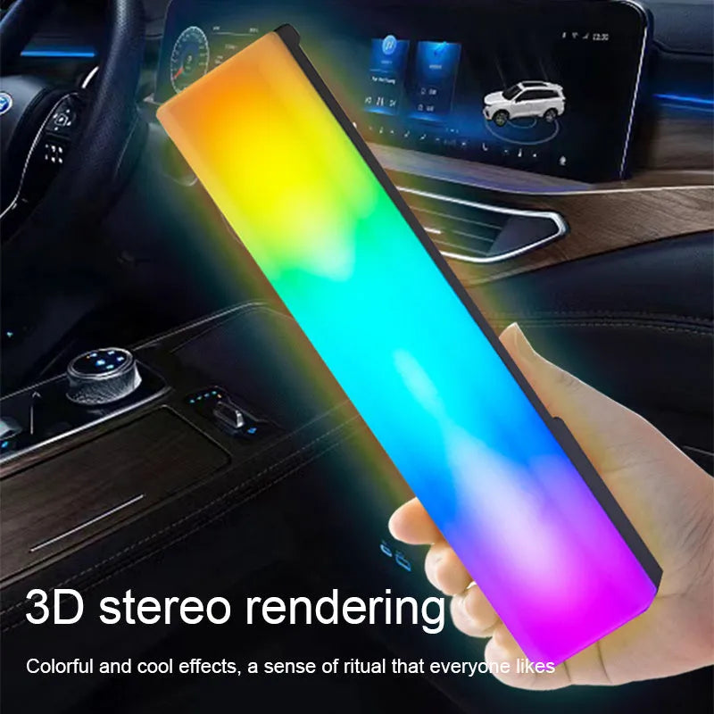 3D RGB voice-activated rhythm light pick-up table top ambiance lamp with cross-border white shell