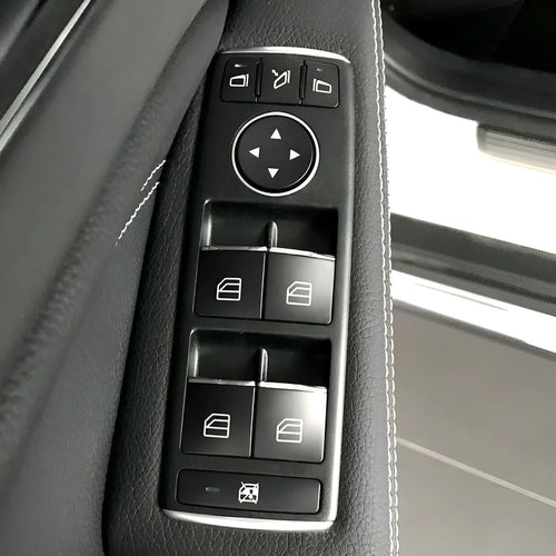 Black glitter decorative sticker for type 0 car window lift button with adhesive backing