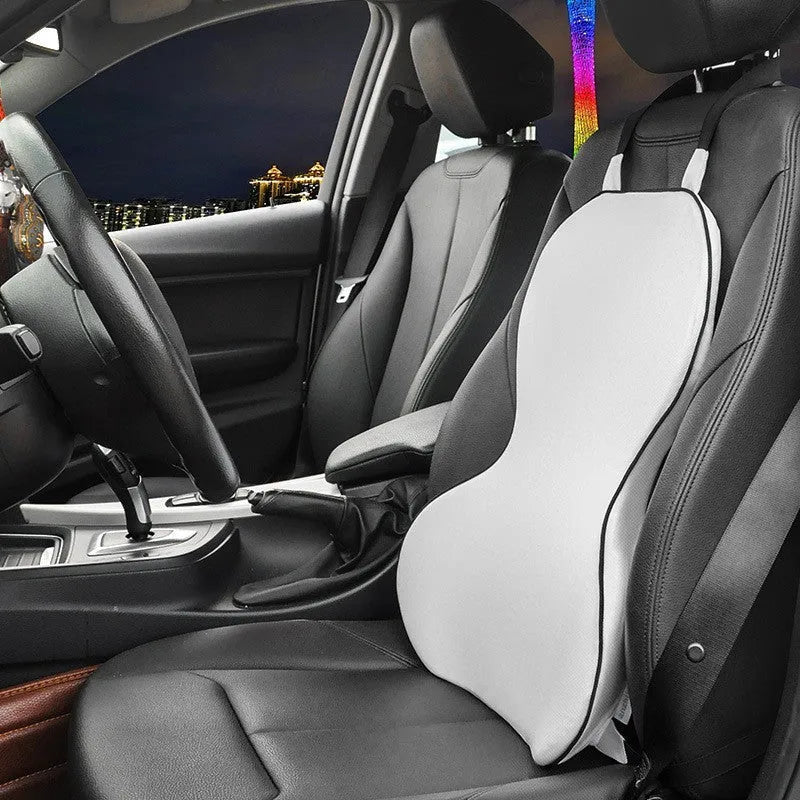 Memory cotton car lumbar support cushion in black, coffee, grey, or off-white colours