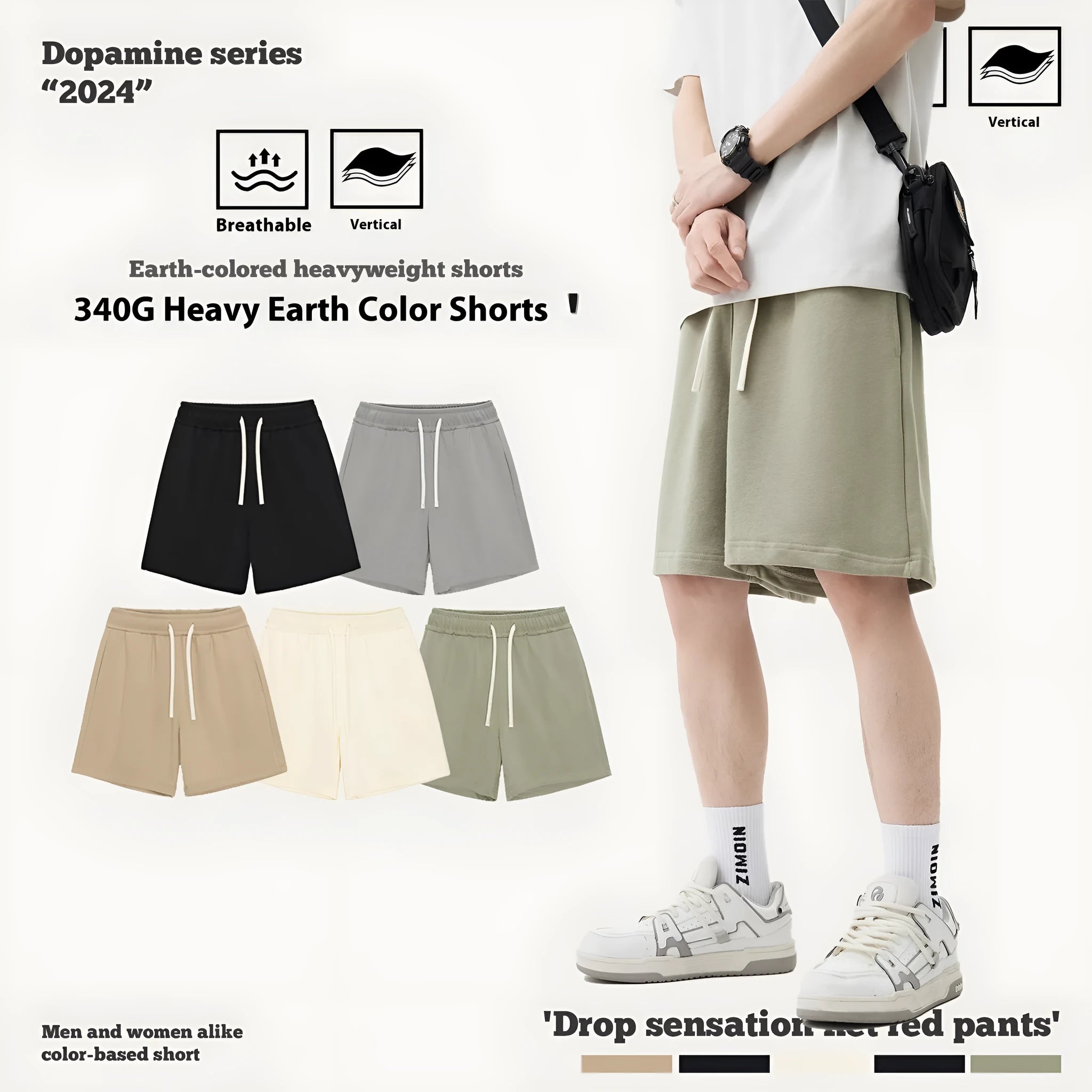 Children's cotton denim casual pants in loose fit with elastic waistband showing colour options