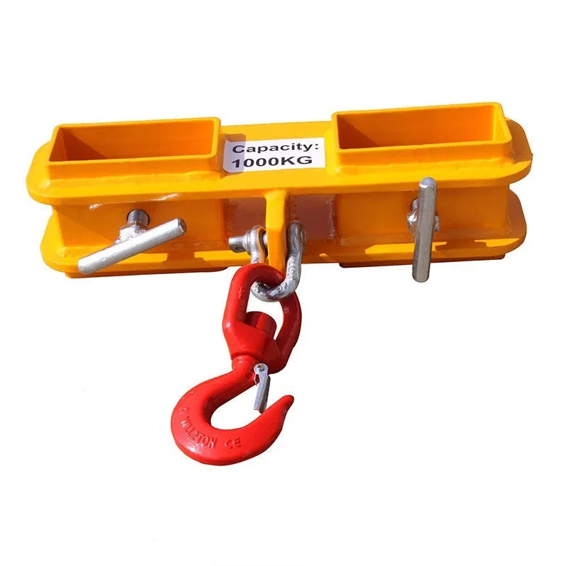 Rotatable iron forklift crane hook with safety locking pin for mobile crane conversion