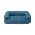 Velvet pet sofa bed for dogs and cats, rectangular shape, available in blue, dark grey, khaki and light grey, sizes from 45x35x18cm to 125x76x26cm
