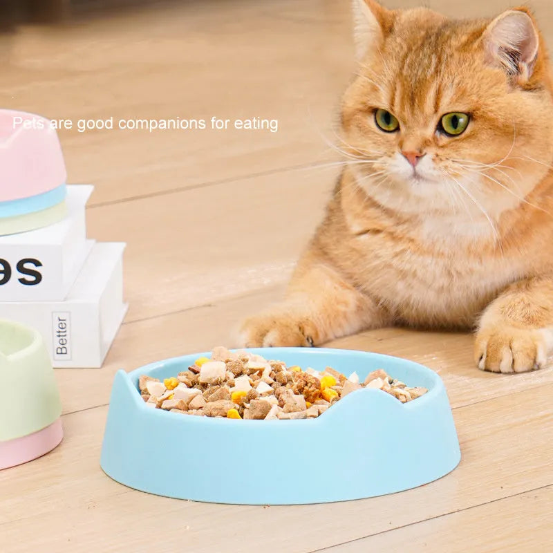 Blue ceramic dog slow feeder bowl with maze pattern for small medium large breed puppies