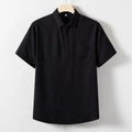 Men's loose fit linen blend t-shirt in solid colour on hanger