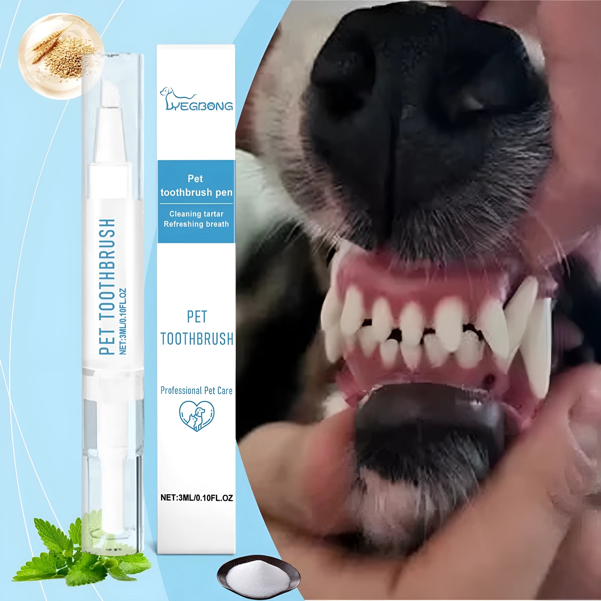 3ml pet toothbrush pen with soft bristles for dog and cat dental hygiene