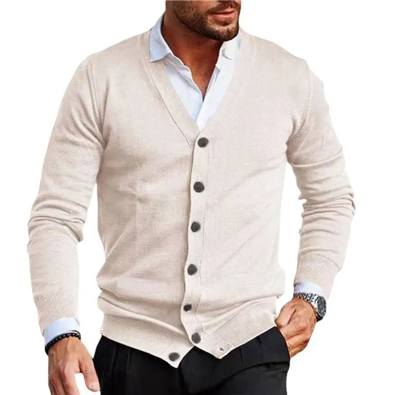 Men's slim fit acrylic cardigan sweater coat for autumn wear in various colours