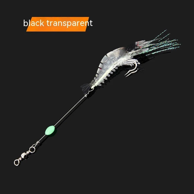 Luer soft fishing lure set with pre-attached hooks showing six different colour variations including luminous options