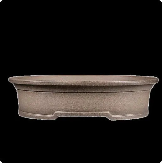 Handmade oval ceramic succulent pot with purple sand antique finish.