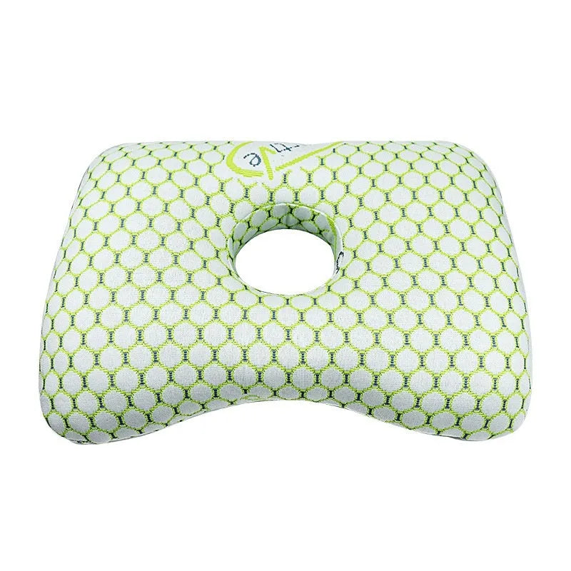 Beauty salon single hole ear pillow for face down treatments, shown in a colour option with detachable cover.