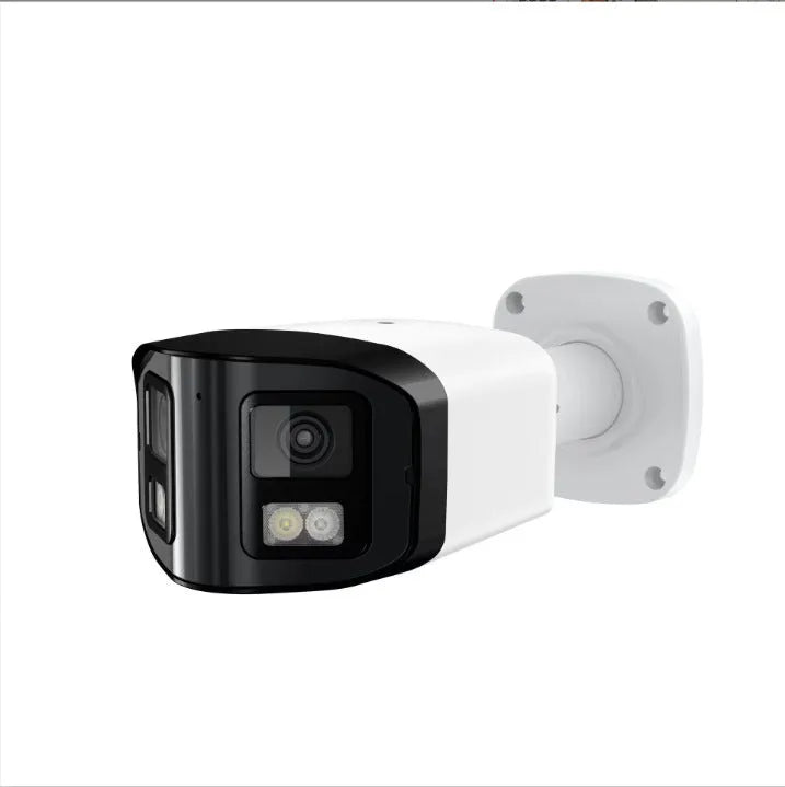 4MP dual-lens panoramic CCTV security camera with IP66 waterproof rating for indoor and outdoor surveillance