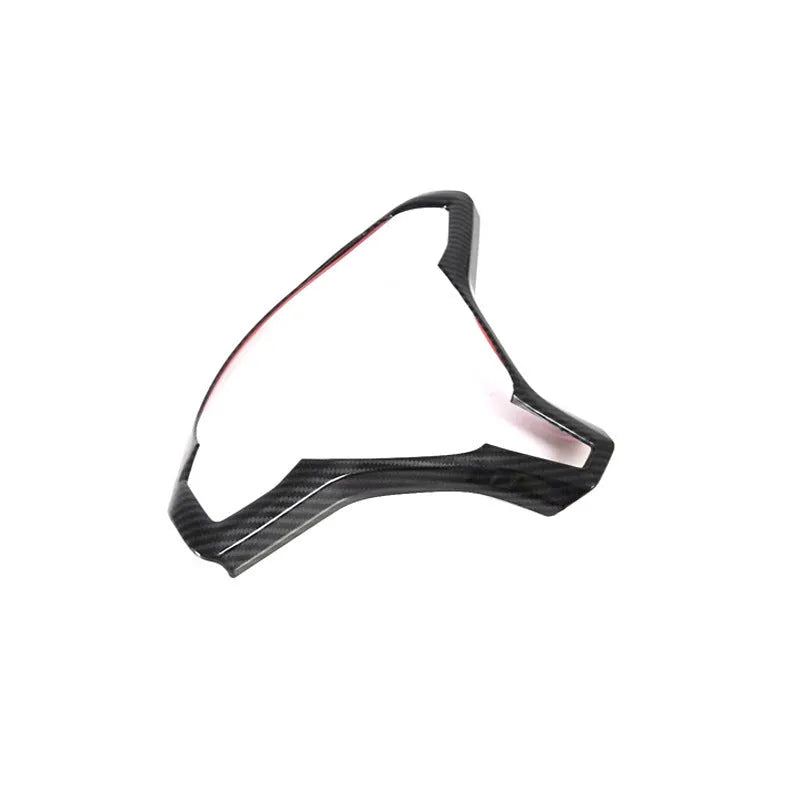 Tesla Model S steering wheel decorative frame in black ABS plastic with carbon fibre colour accents