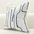 Nordic striped cotton hemp pillowcase in black or white, sizes 30x50cm, 45x45cm, 50x50cm