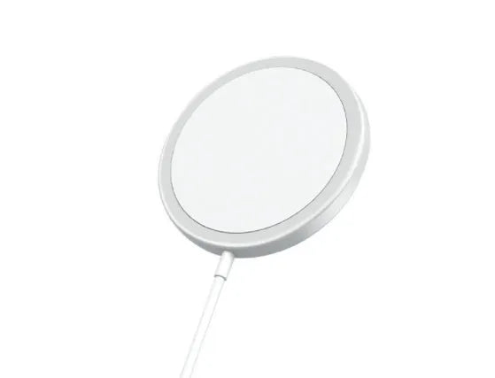 Magsafe magnetic wireless charger for iPhone 12 and 13 series in silver metal finish
