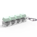 4-key keyboard switch shaft tester with transparent bottom shell showing switch sockets