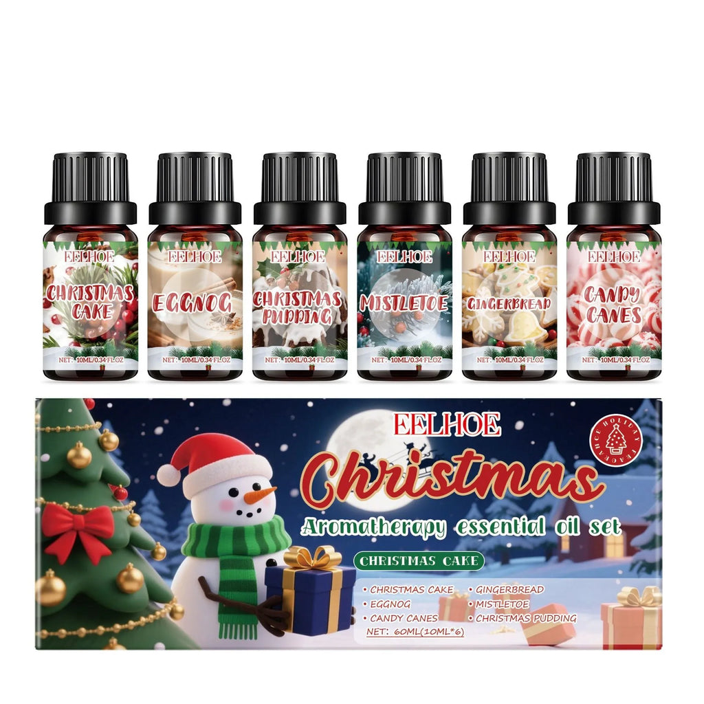 Six bottles of Christmas Warm Home aromatherapy oil for diffusers, 60ml each