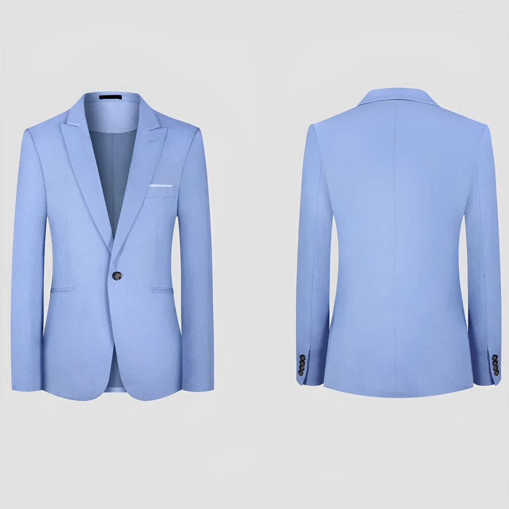 Men's western style suit jacket in pink and light blue colours with fashion city styling