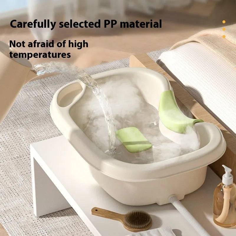 Portable plastic shampoo basin for lying-down hair washing with head pad and water pump