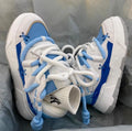 Women's grey retro sneakers with thick rubber sole and 6-8cm wedge heel for height increase