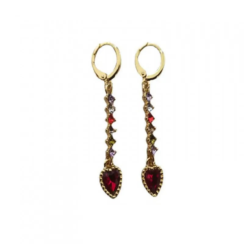 Women's heart-shaped fashion earrings in gold or silver electroplated finish