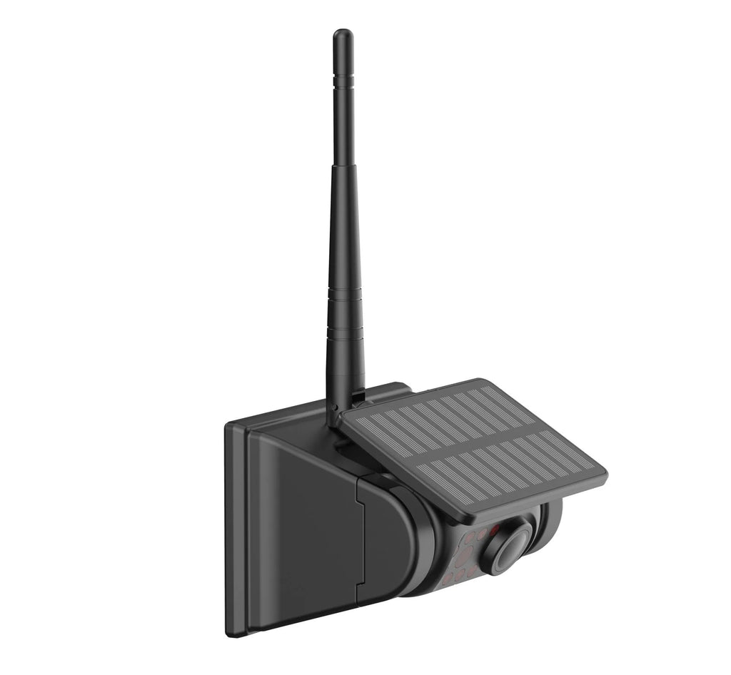 Solar wireless charging reversing camera with magnet suction mount for vehicle monitoring