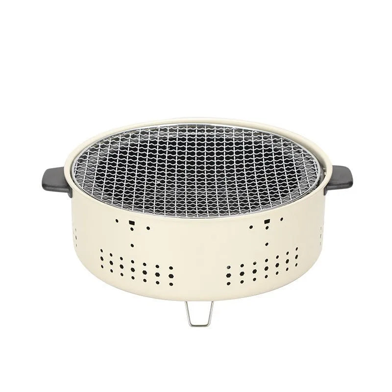 Portable indoor charcoal stove with grill rack disk for tea cooking and baking