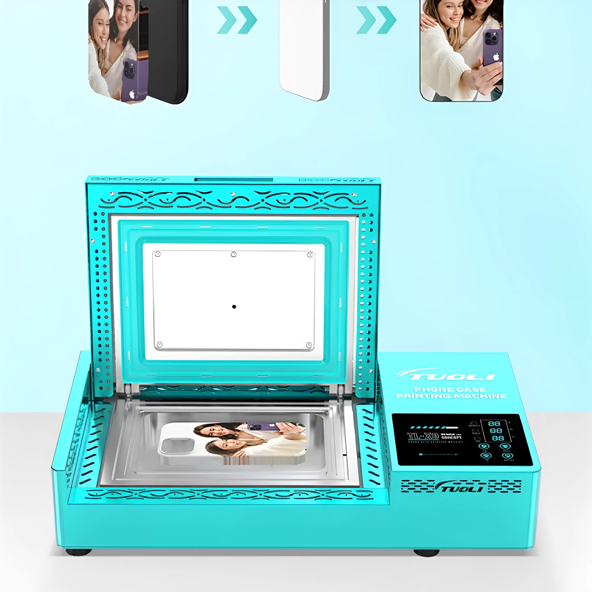 Metal phone case heat transfer printing machine with thermal transfer capability