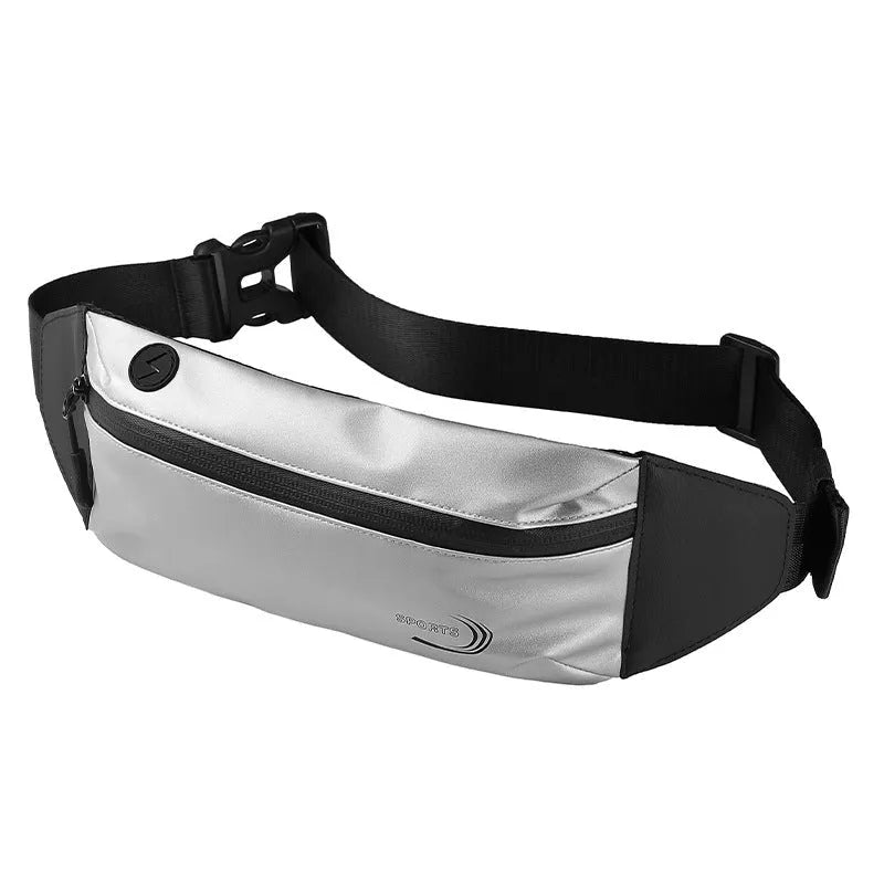 Men's waterproof waist bag in Derm Oxford polyester showing blue, black and grey colour options