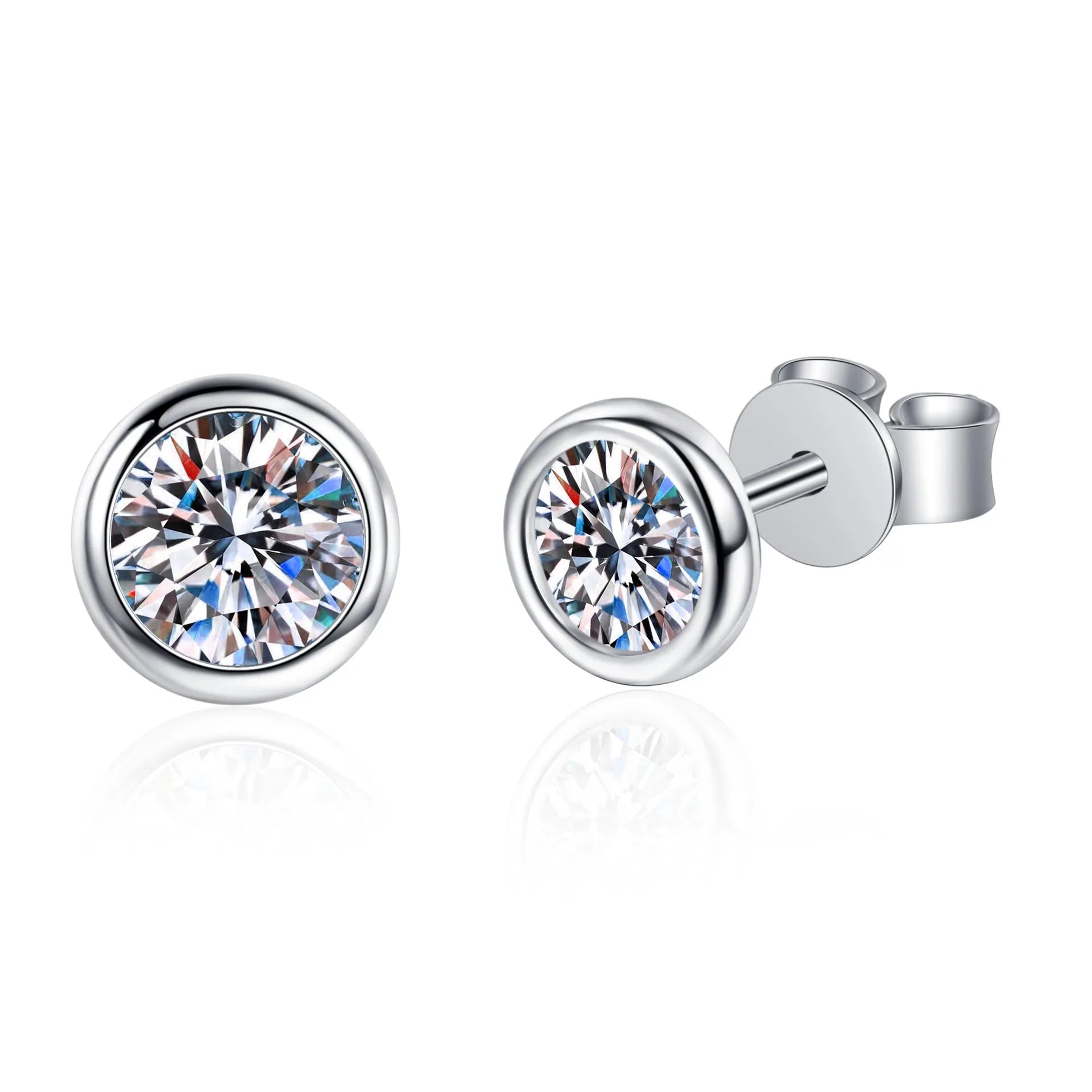 Women's geometric 925 silver gold plated earrings with moissanite or zircon gemstone options.