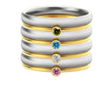 December colour birthstone engraved titanium steel ring with geometric design