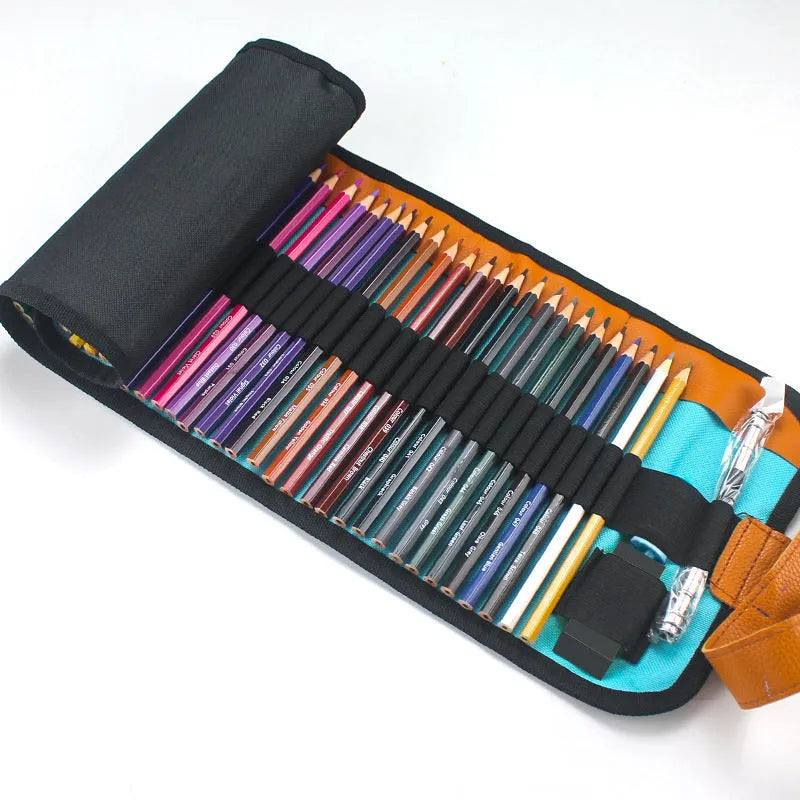 50 wooden coloured pencils for oil painting in basswood casing with storage case