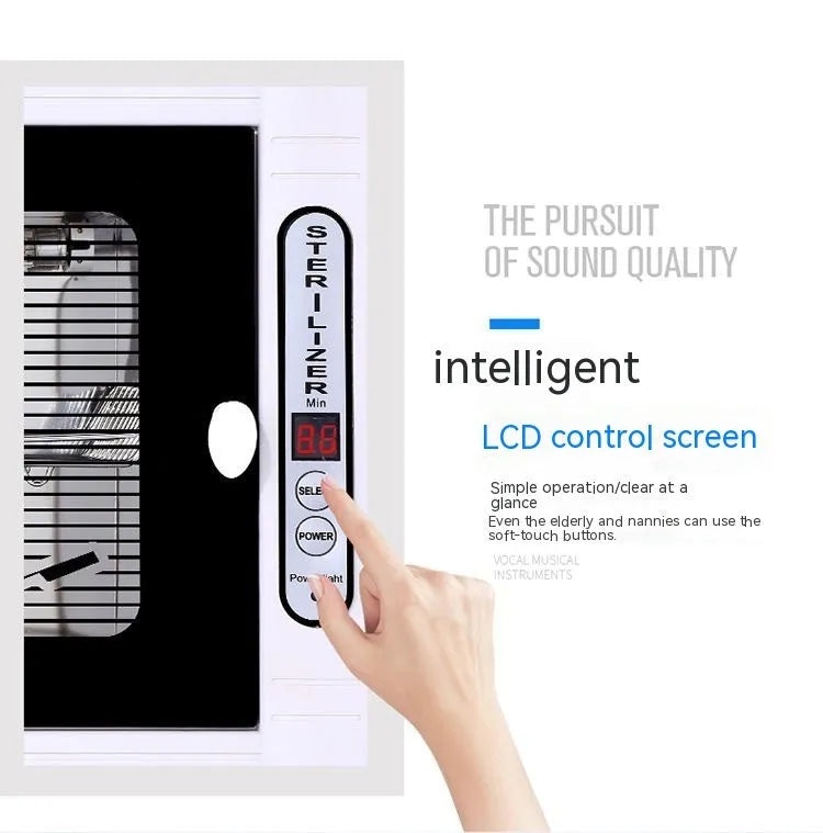 Small silver UV sterilizer for professional beauty and barbering tool sanitation