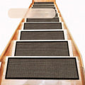 Japanese-style camel-coloured stair mat with polyester fibre construction measuring 20cm by 76cm