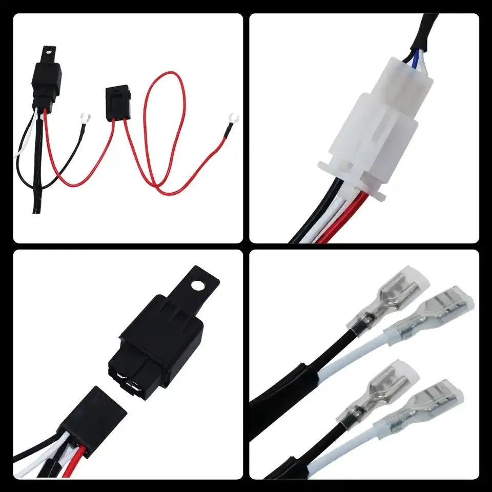 2 metre silicone automotive wiring harness for LED work lights with contact parts