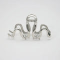 Slytherin serpentine metal hair barrette showing 10.5cm snake design in silver electroplated finish